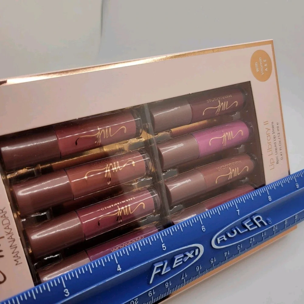 Manna Kadar Lip Library‎ II 8pc Liquid Lip Stain Set Hydrating Makeup Kit